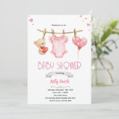 Lieve schat babyshower uitnodiging (Staand voorkant)
