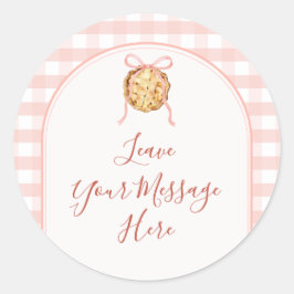 Lieve Schat Pastel Roze Strik Baby Shower Uw Beric Ronde Sticker