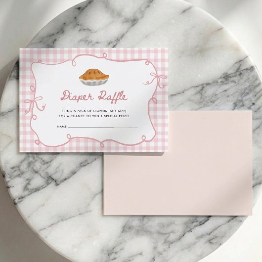 Lieve Schat Roze Gingham Luier Raffle Kaart
