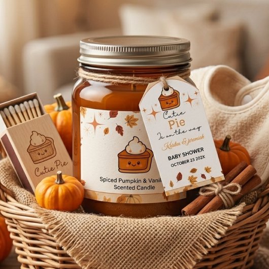 Lieve schat val baby shower cadeaulabel