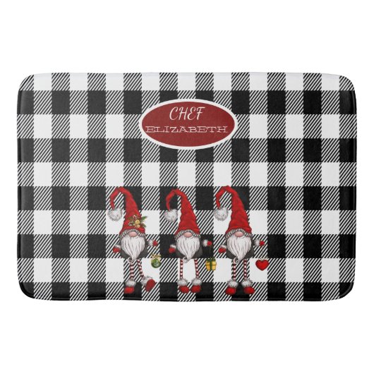 Lieve Schattige Dwergen Buffalo Plaid Badmat (Voorkant)