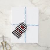 Lieve Schattige Dwergen Buffalo Plaid Cadeaulabel (Met Touw)