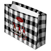 Lieve Schattige Dwergen Buffalo Plaid Groot Cadeauzakje (Voorkant Gekanteld)