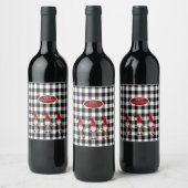 Lieve Schattige Dwergen Buffalo Plaid Wijn Etiket (Flessen)