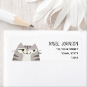 Lieve Schattige Kater Retouradres Etiket (Insitu)