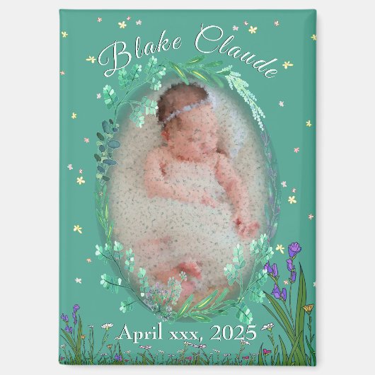 Lieve & Schattige Kinderen - Botanisch Turquoise Magneet (Voorkant)