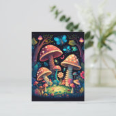 Lieve, schattige magische paddenstoelen briefkaart (Staand voorkant)
