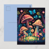 Lieve, schattige magische paddenstoelen briefkaart (Voorkant / Achterkant)