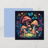 Lieve, schattige magische paddenstoelen kaart (Voorkant / Achterkant)