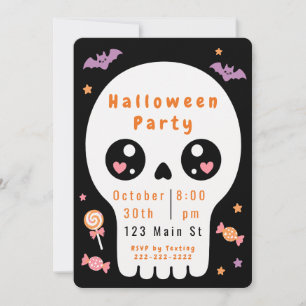 Lieve Schedel Halloween Feest Uitnodiging