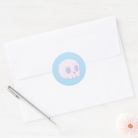 Lieve Schedel Ronde Sticker (Envelop)
