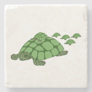 Lieve schildpadfamilie stenen onderzetter