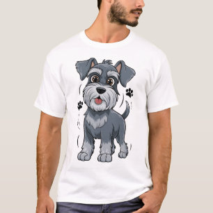 Lieve Schnauzer Puppy Illustratie Met Grote Ogen T-shirt