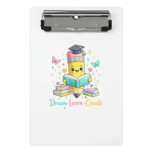 Lieve Scholiere Potlood & Boeken Mini Klembord (Voorkant)