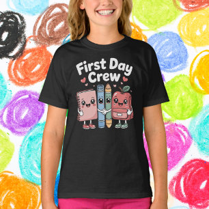 Lieve schoolbenodigdheden vrienden First Day Crew T-shirt