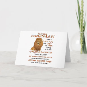 Lieve schoonzoon, ik heb je niet het geschenk van  kaart