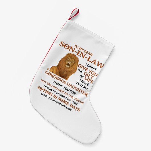 Lieve schoonzoon, ik heb je niet het geschenk van kleine kerstsok (Voorkant (Hangend))