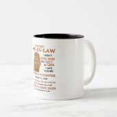 Lieve schoonzoon, ik heb je niet het geschenk van  tweekleurige koffiemok (Voorkant rechts)