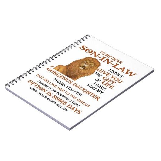 Lieve schoonzoon, ik heb je niet het leven gegeven notitieboek (Linkerzijde)