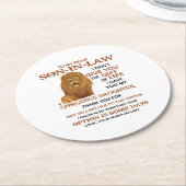 Lieve schoonzoon, ik heb je niet het leven gegeven ronde kartonnen onderzetter (Gebogen)