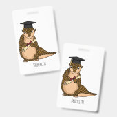 Lieve schubdier afstudeercartoon  badge (Voor- en achterkant)