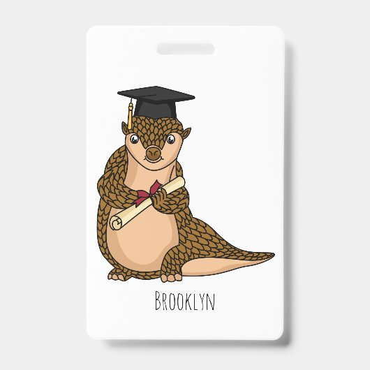 Lieve schubdier afstudeercartoon  badge (Voorzijde)