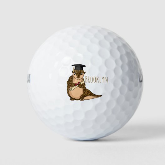 Lieve schubdier afstudeercartoon golfballen (Voorkant)
