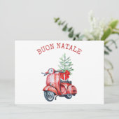 Lieve scooter Buon Natale kerstgroet Feestdagenkaart (Staand voorkant)