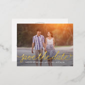 Lieve Script Folie Save The Date Postkaart Folie Uitnodiging Briefkaart (Voorkant / Achterkant)