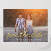 Lieve Script Folie Save The Date Postkaart Folie Uitnodiging Briefkaart (Voorkant)