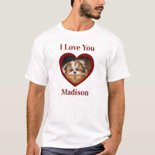 Lieve shih tzu Valentijnshart aangepaste foto T-shirt