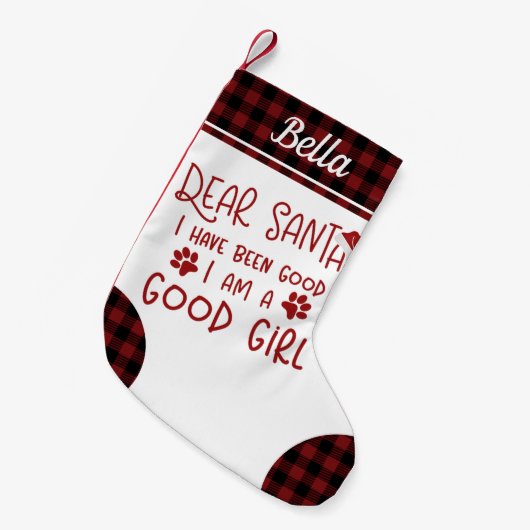 Lieve Sint ik Ben Braaf Schattige Grappige Hond Kleine Kerstsok (Voorkant (Hangend))