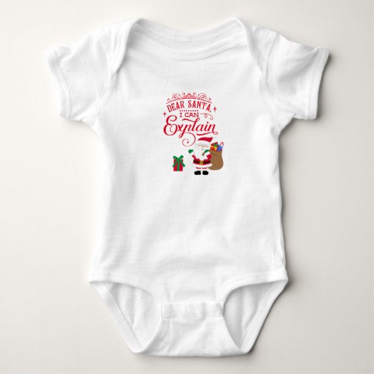 Lieve Sint, ik kan het uitleggen Baby's Eerste Ker Romper (Voorkant)