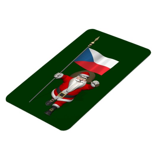Lieve Sint Nicolaas met de vlag van Tsjechië Magneet (Linkerzijde)