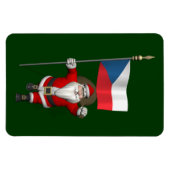 Lieve Sint Nicolaas met de vlag van Tsjechië Magneet (Horizontaal)