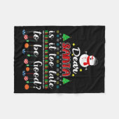 Lieve Sinterklaas Is Het Te Laat Om Braaf Te Zijn  Fleece Deken (Voorkant (Horizontaal))