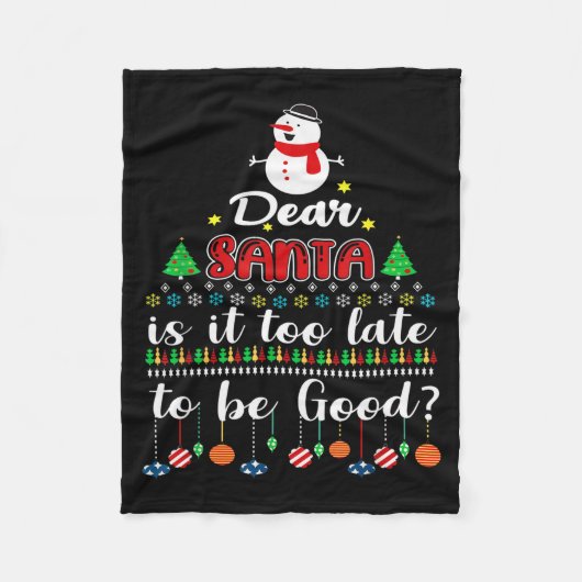 Lieve Sinterklaas Is Het Te Laat Om Braaf Te Zijn  Fleece Deken (Voorkant)