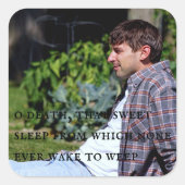 lieve slaap vierkante sticker (Voorkant)