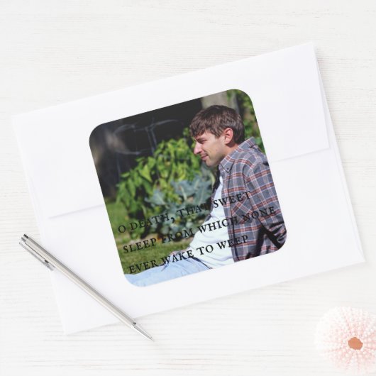 lieve slaap vierkante sticker (Envelop)