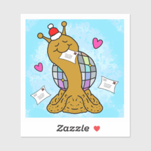 Lieve Slak Disco Post Kerst Vinyl Sticker