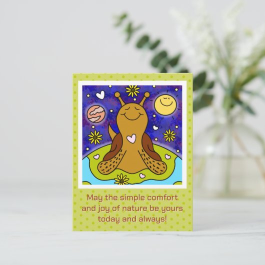 Lieve Slak Geniet van Dag van de Aarde | Feestdagenkaart (Staand voorkant)