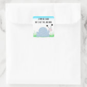 Lieve Slak met Spreuk Vierkante Sticker (Tas)