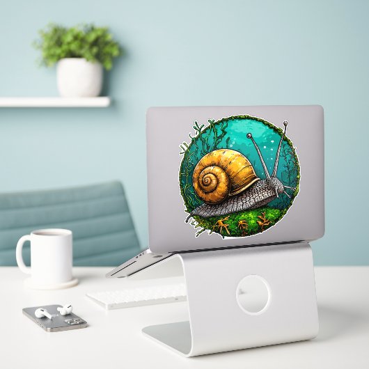 Lieve Slak Sticker (Laptop op bureau)