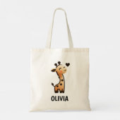 Lieve Slanke Giraffe Persoonlijk Tote Bag (Achterkant)