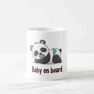 Lieve slapende panda "Baby in de auto" Autosticker Koffiemok