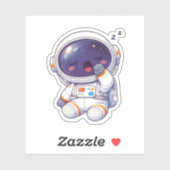 Lieve Slaperige Astronaut Sticker Kawaii Ruimte Ch (Vel)