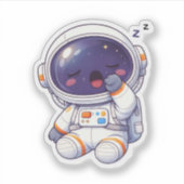 Lieve Slaperige Astronaut Sticker Kawaii Ruimte Ch (Voorkant)