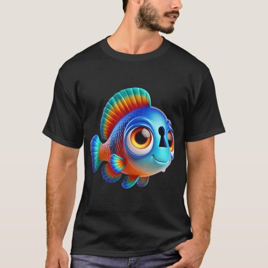 Lieve Sleutelgat Cichlide Vis T-shirt (Voorkant)