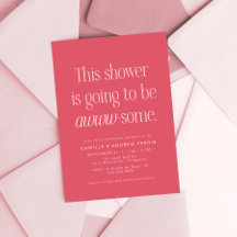 Lieve slimme geweldige roze babyshower
