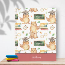 Lieve Slimme Uil met Schoolbord Voornaam Vakgebied